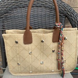 Vince Camuto Orla Natural Woven Straw Tote